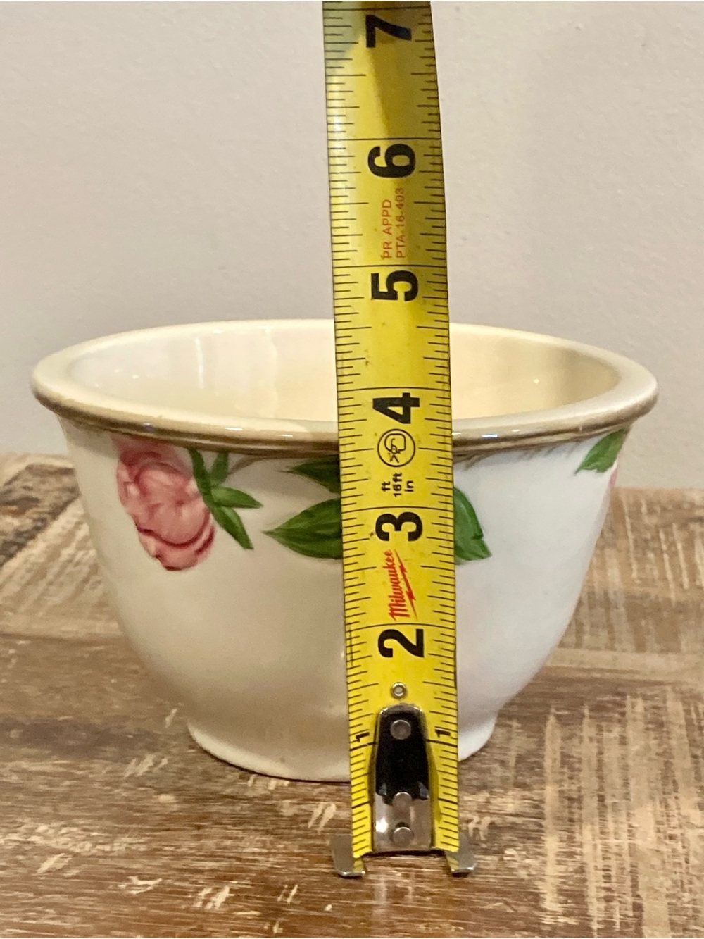 Franciscan Earthenware Hand-Painted Desert Rose 6” Mixing Bowl 1960s Vintage USA - Picture 9 of 16